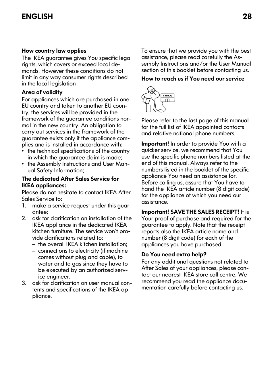 English 28 | IKEA FWM7 User Manual | Page 28 / 32