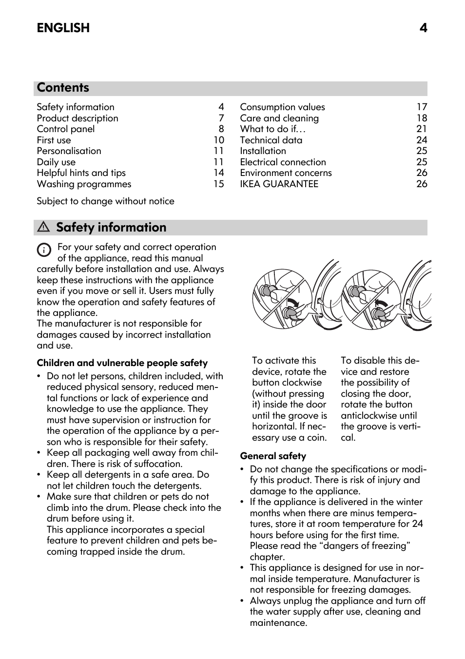 IKEA FWM7 User Manual | Page 4 / 32