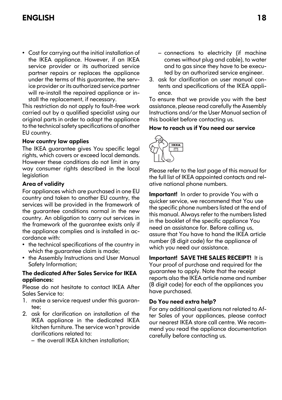 English 18 | IKEA UDDEN CG3 User Manual | Page 18 / 20
