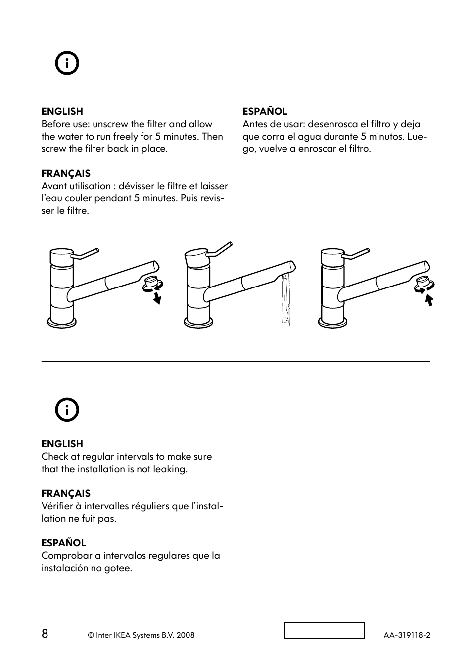 IKEA TARNAN AA-319118-2 User Manual | Page 8 / 8