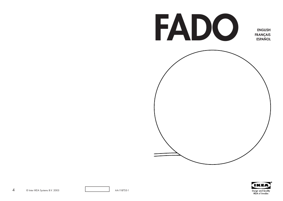 IKEA FADO AA-118755-1 User Manual | 2 pages