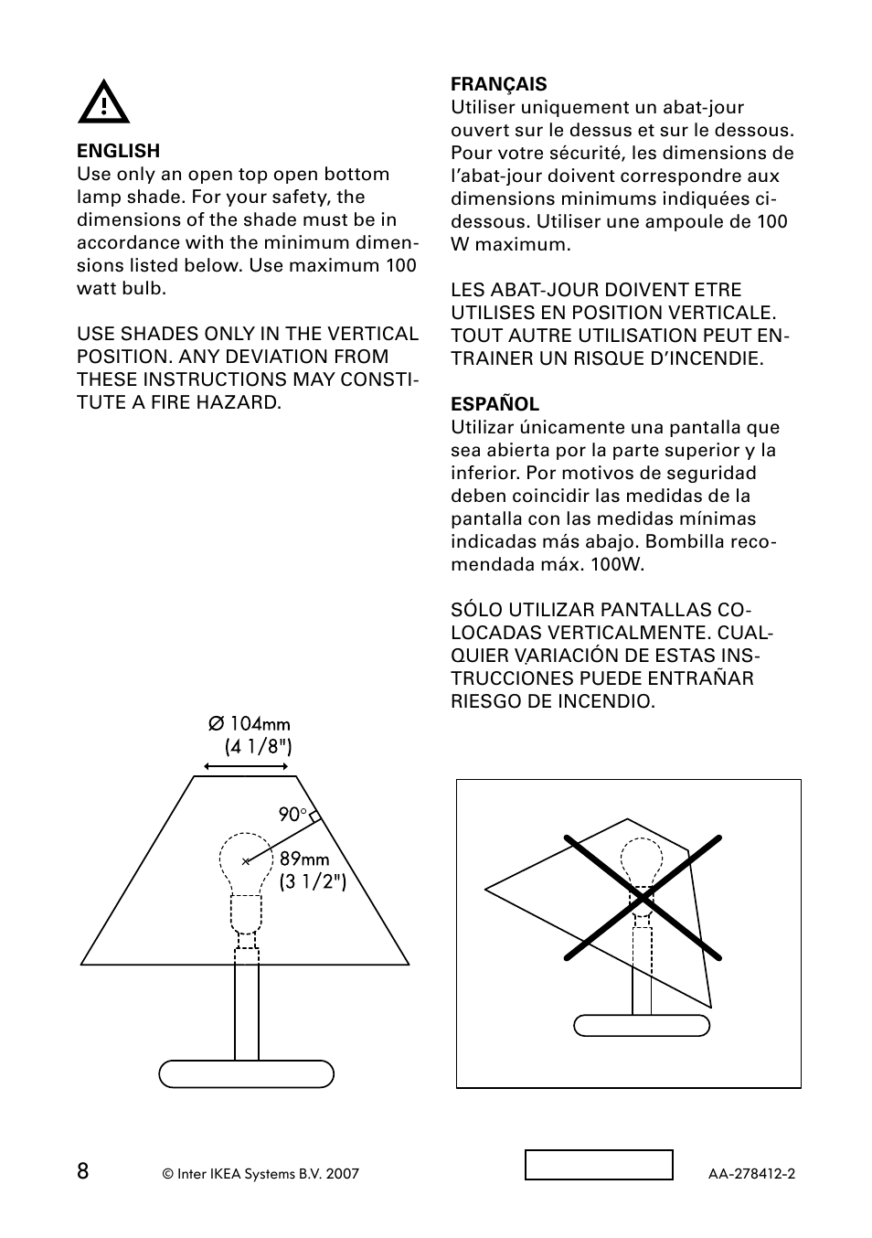 IKEA JANUARI AA-278412-2 User Manual | Page 8 / 8