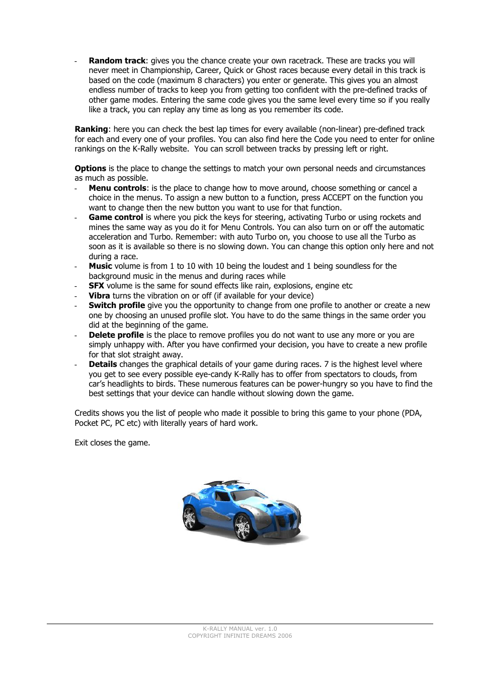 INFINITE DREAMS K-Rally User Manual | Page 5 / 7