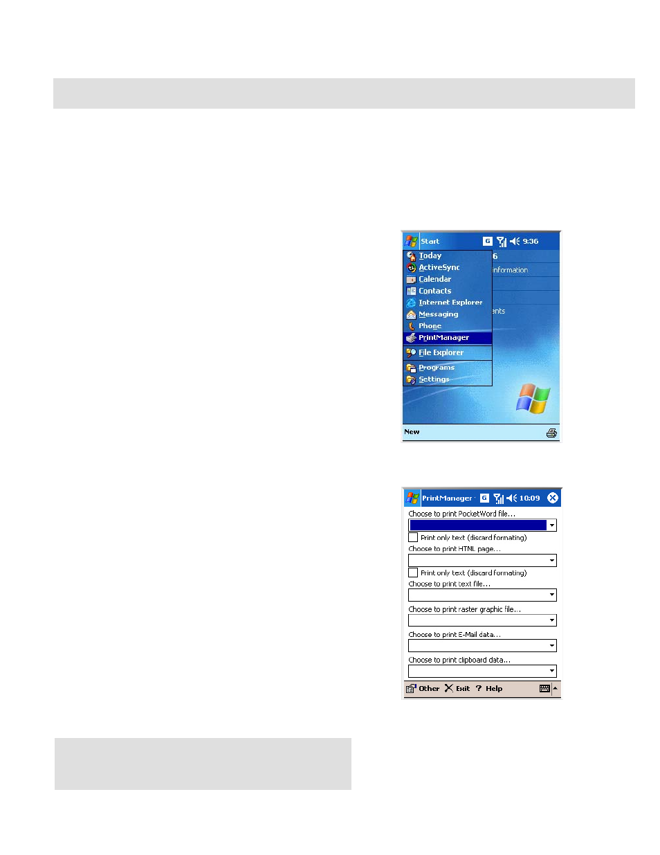 Print manager | Infinite Peripherals PP-55 User Manual | Page 20 / 26