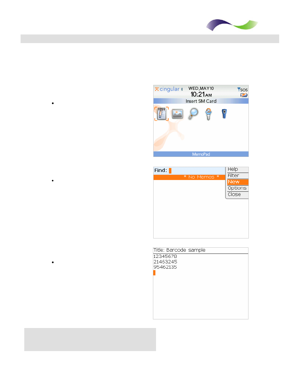 Memo pad example | Infinite Peripherals ScanPro BlackBerry User Manual | Page 13 / 19