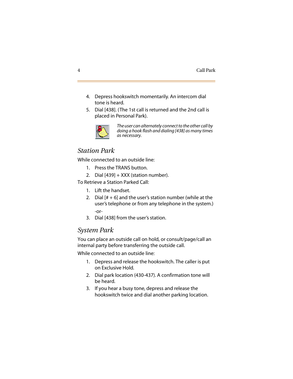 Station park, System park, Station park system park | Infinite Peripherals DVX Plus II/III/IV User Manual | Page 9 / 24