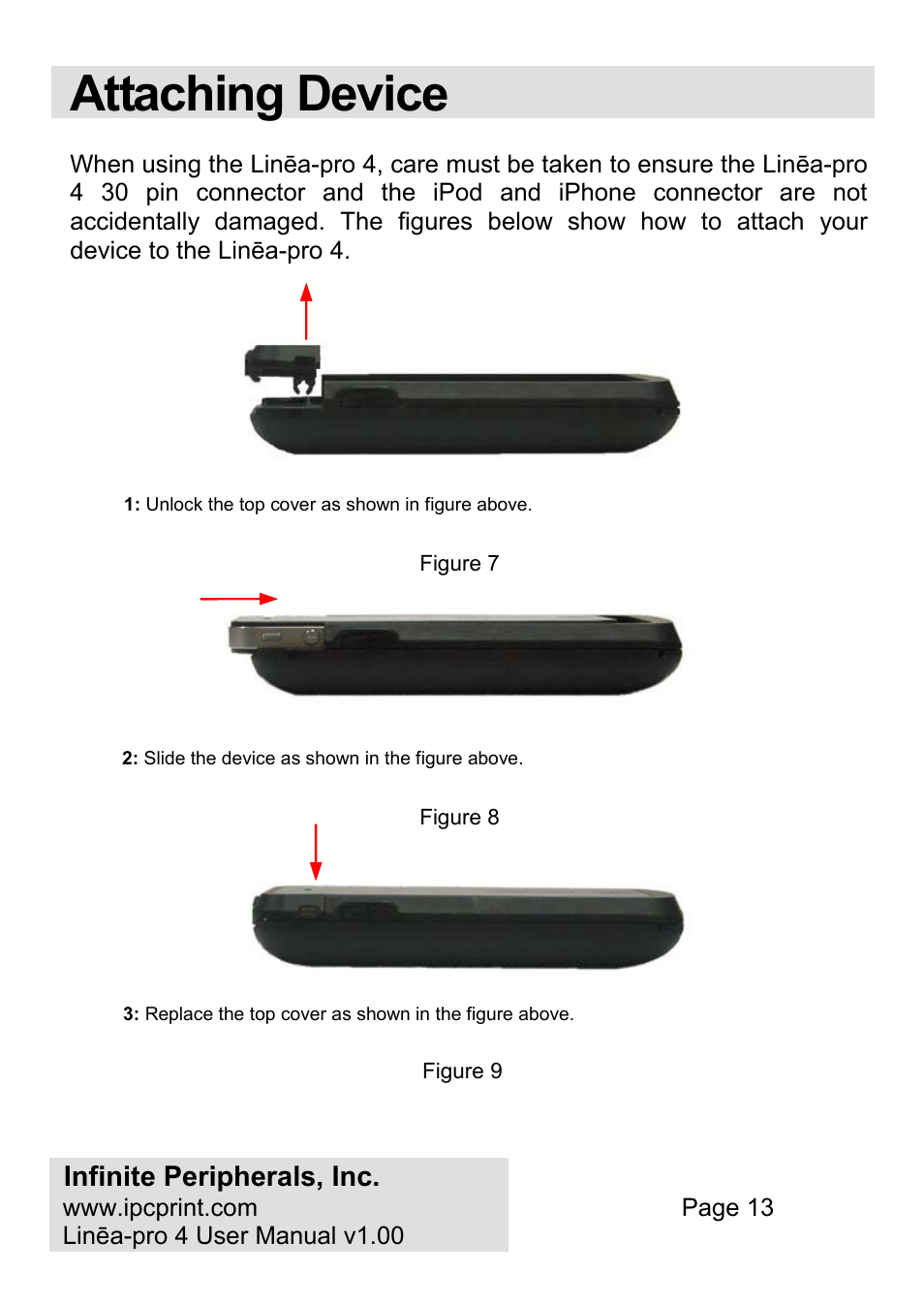 Attaching device | Infinite Peripherals PRO 4 User Manual | Page 13 / 24