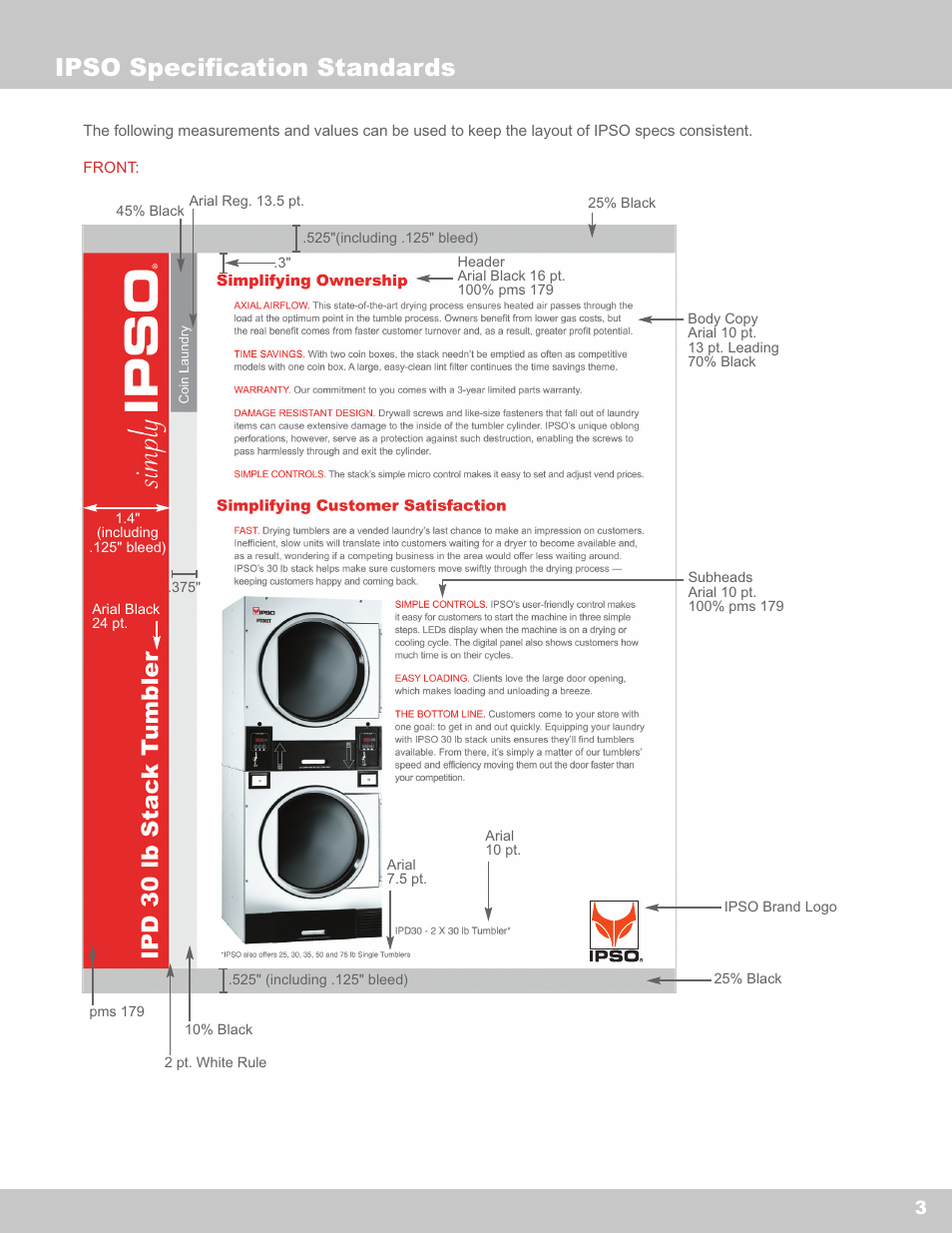 Ipso specification standards | IPSO Washer User Manual | Page 5 / 8
