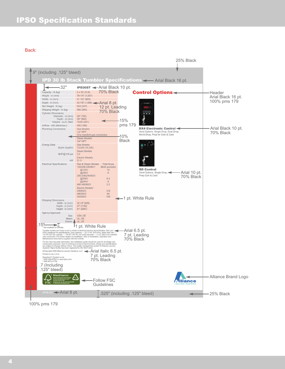 Ipso specification standards | IPSO Washer User Manual | Page 6 / 8