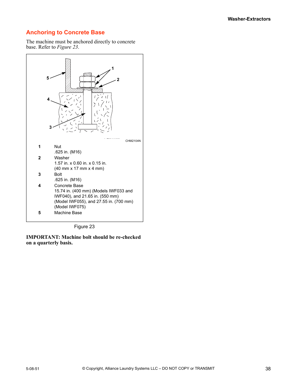 Anchoring to concrete base | IPSO CHM2097N User Manual | Page 39 / 75