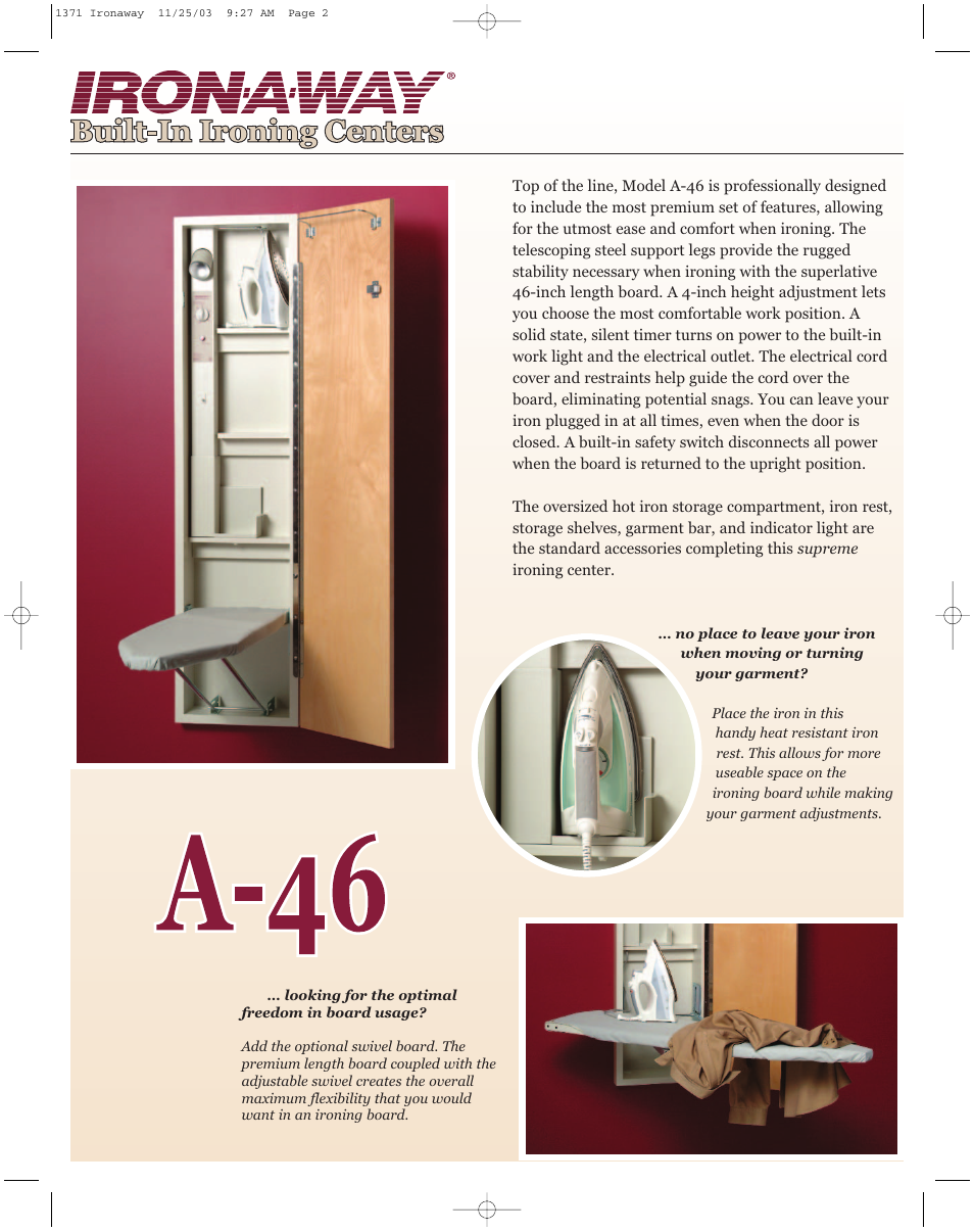 Iron-A-Way A-46 User Manual | Page 2 / 8