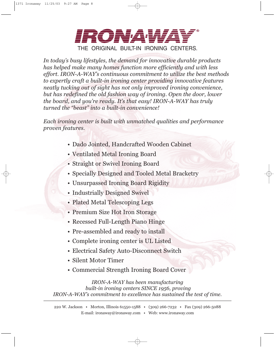Iron-A-Way A-46 User Manual | Page 8 / 8