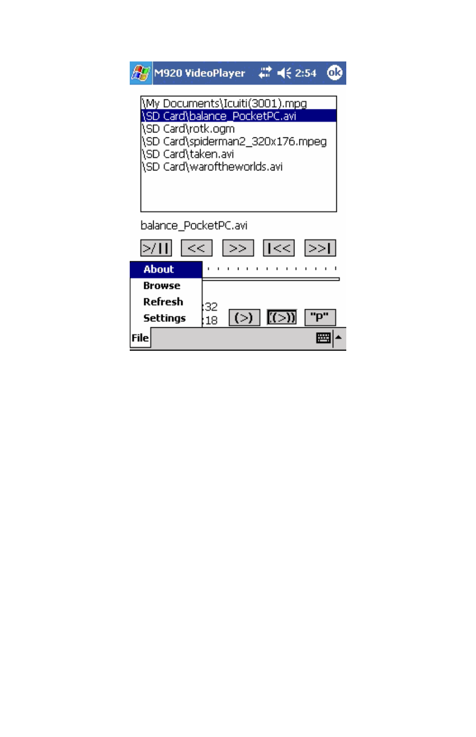 Video players’ "file menu | Icuiti M920-CF User Manual | Page 13 / 21