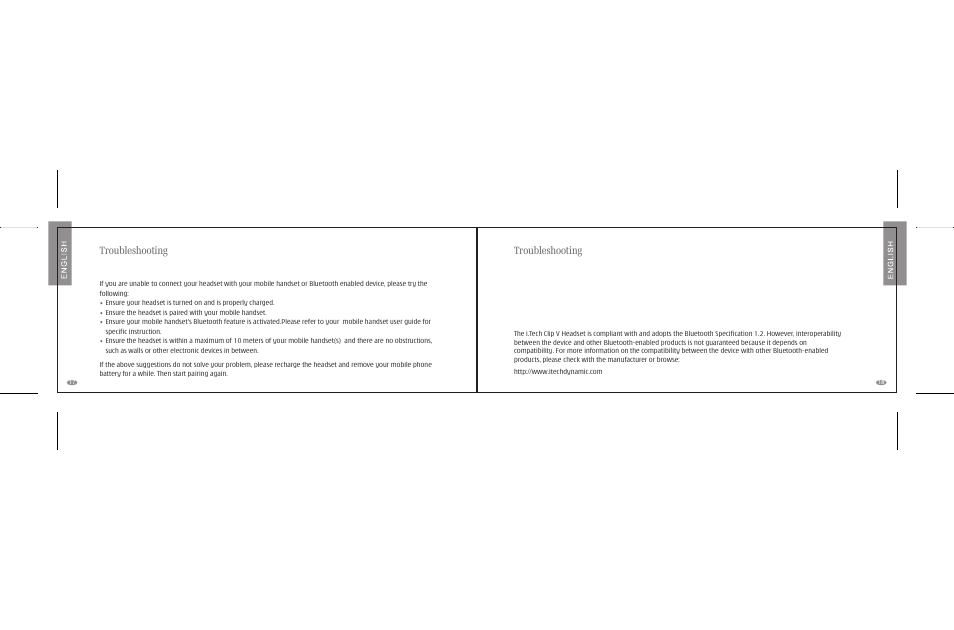 Troubleshooting | i. Tech Dynamic Clip V User Manual | Page 11 / 12