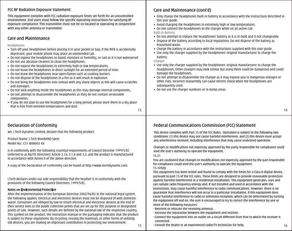 i. Tech Dynamic Bluetooth Stereo Headphone User Manual | Page 4 / 5