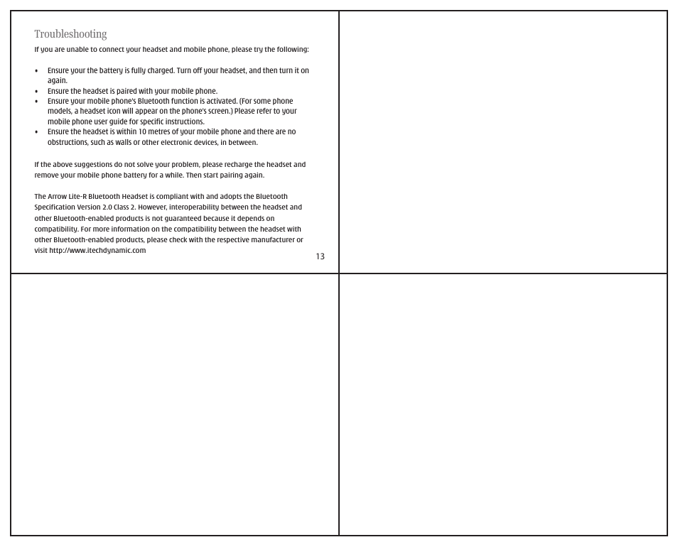 Troubleshooting | i. Tech Dynamic Arrow Lite User Manual | Page 4 / 4