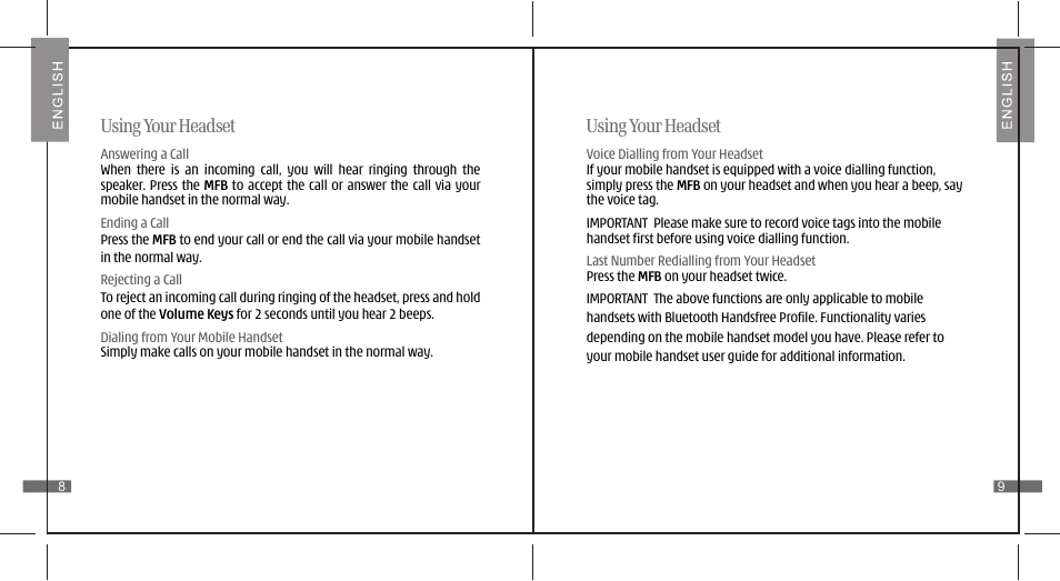 Using your headset | i. Tech Dynamic II User Manual | Page 10 / 10