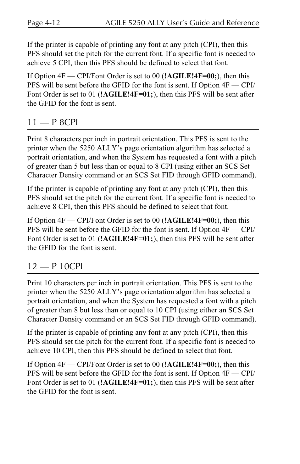 11  p 8cpi, 12  p 10cpi | I-Data 5250 ALLY User Manual | Page 106 / 240