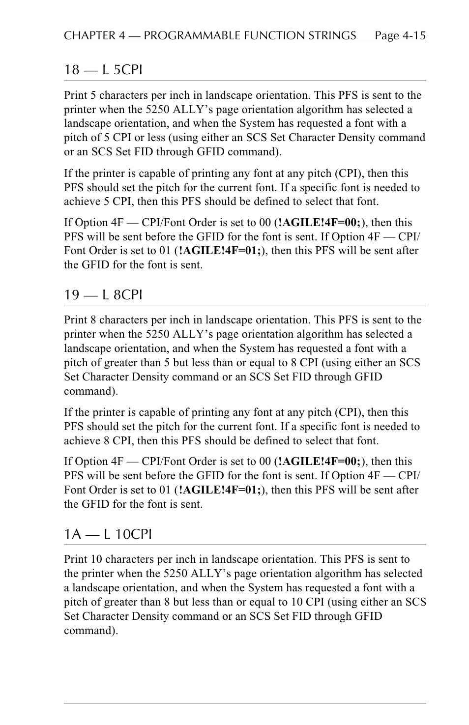 18  l 5cpi, 19  l 8cpi, 1a  l 10cpi | I-Data 5250 ALLY User Manual | Page 109 / 240