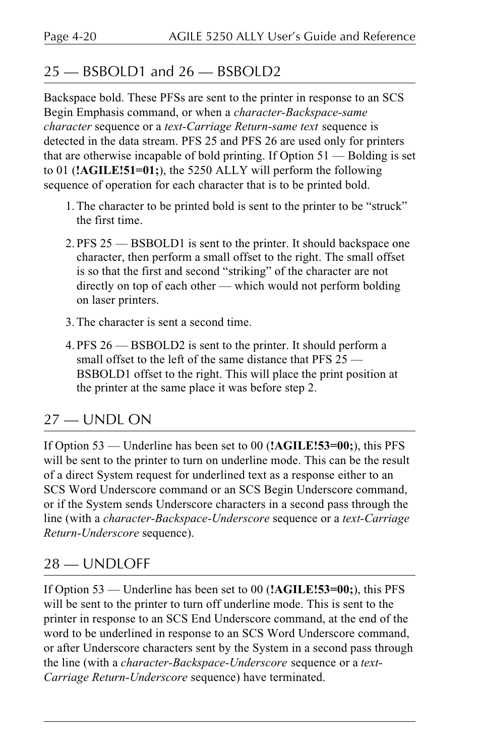 27  undl on, 28  undloff | I-Data 5250 ALLY User Manual | Page 114 / 240