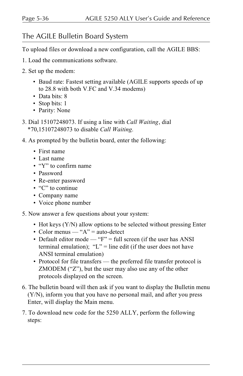 The agile bulletin board system | I-Data 5250 ALLY User Manual | Page 158 / 240