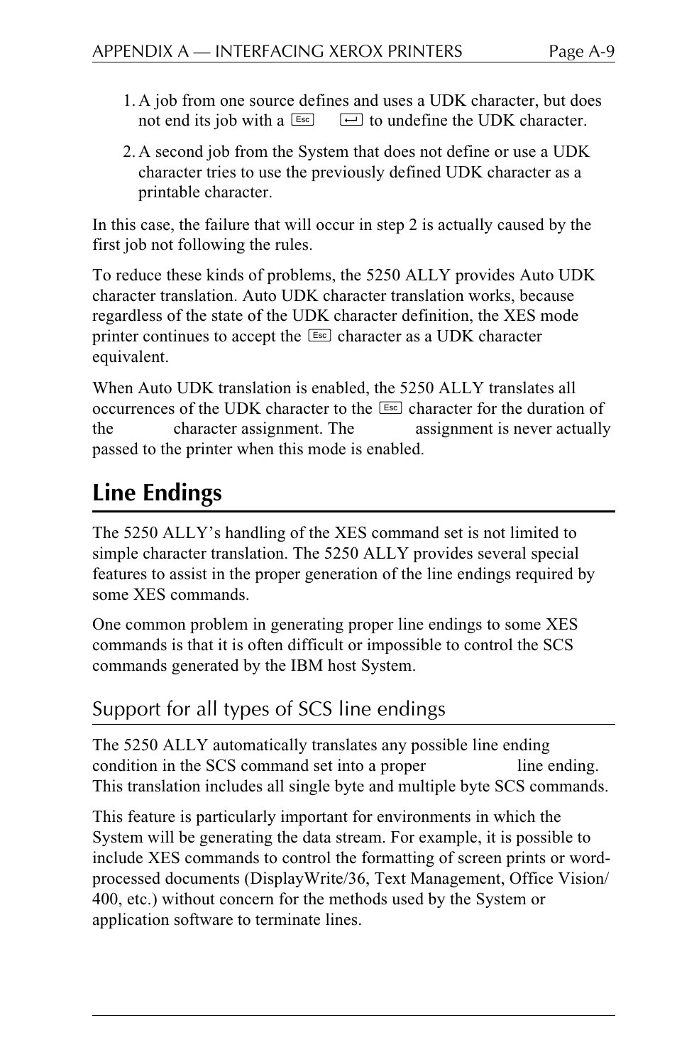 Line endings, Support for all types of scs line endings | I-Data 5250 ALLY User Manual | Page 171 / 240