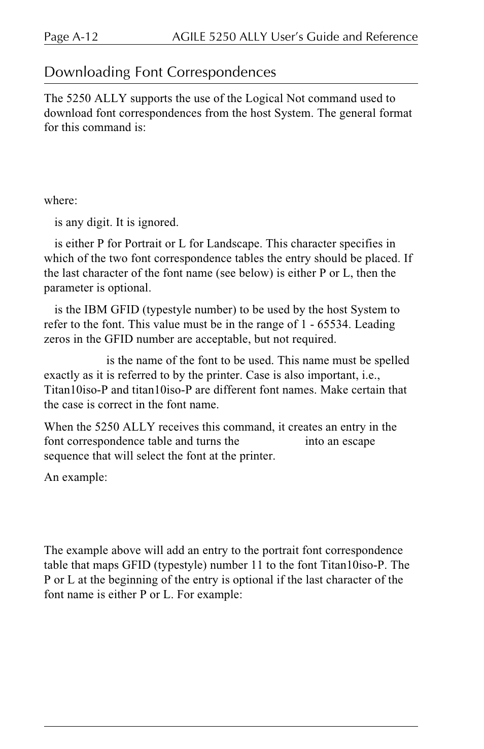 Downloading font correspondences | I-Data 5250 ALLY User Manual | Page 174 / 240