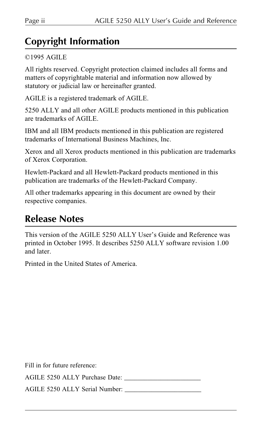 Copyright information | I-Data 5250 ALLY User Manual | Page 2 / 240