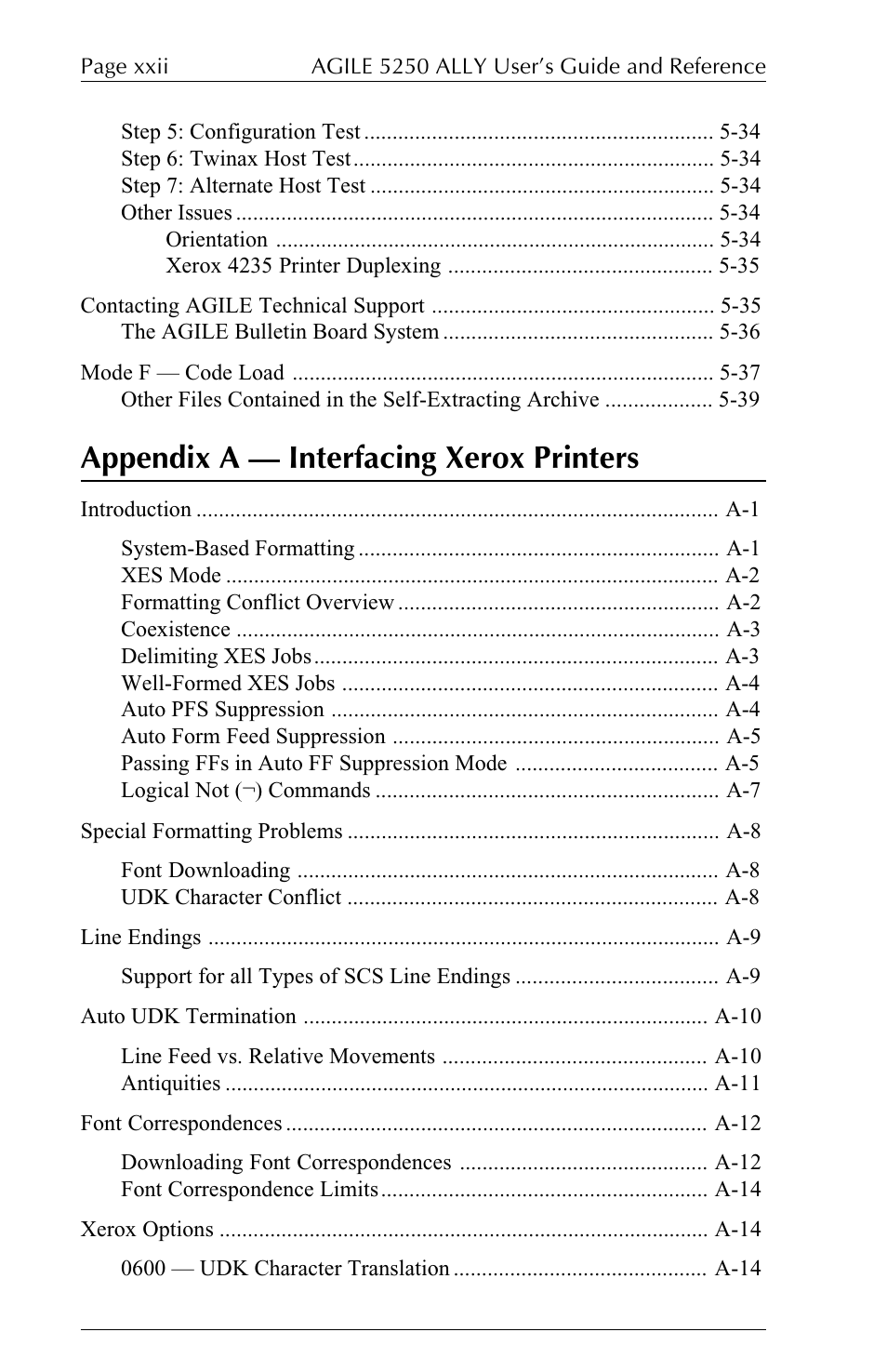 Appendix a  interfacing xerox printers | I-Data 5250 ALLY User Manual | Page 20 / 240