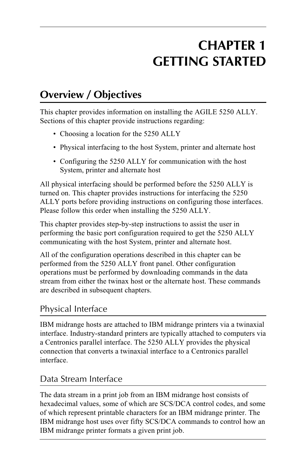 Chapter 1 getting started, Overview / objectives | I-Data 5250 ALLY User Manual | Page 23 / 240