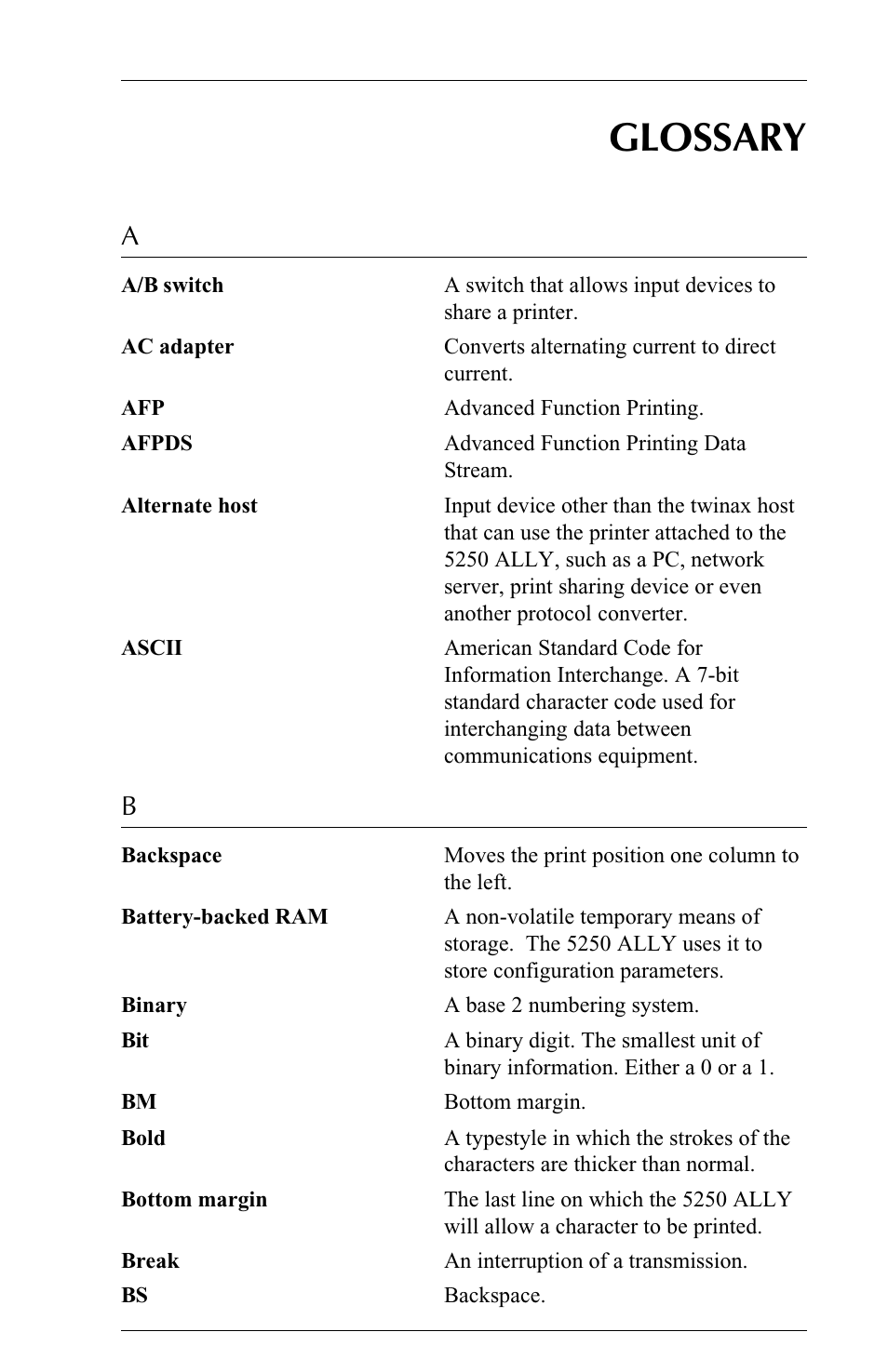 Glossary | I-Data 5250 ALLY User Manual | Page 231 / 240
