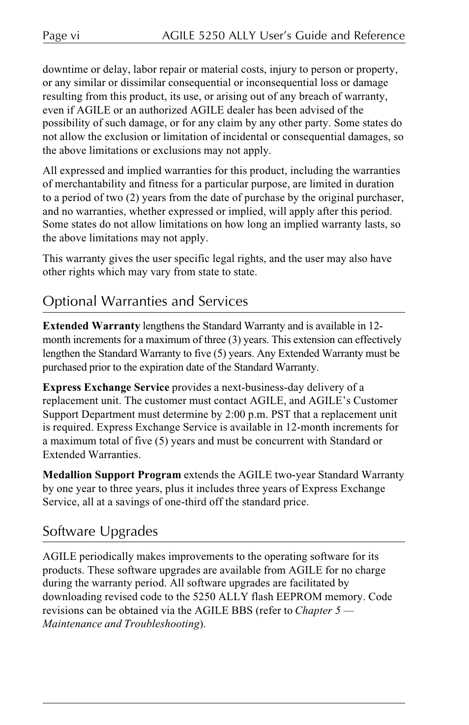 Optional warranties and services, Software upgrades | I-Data 5250 ALLY User Manual | Page 6 / 240
