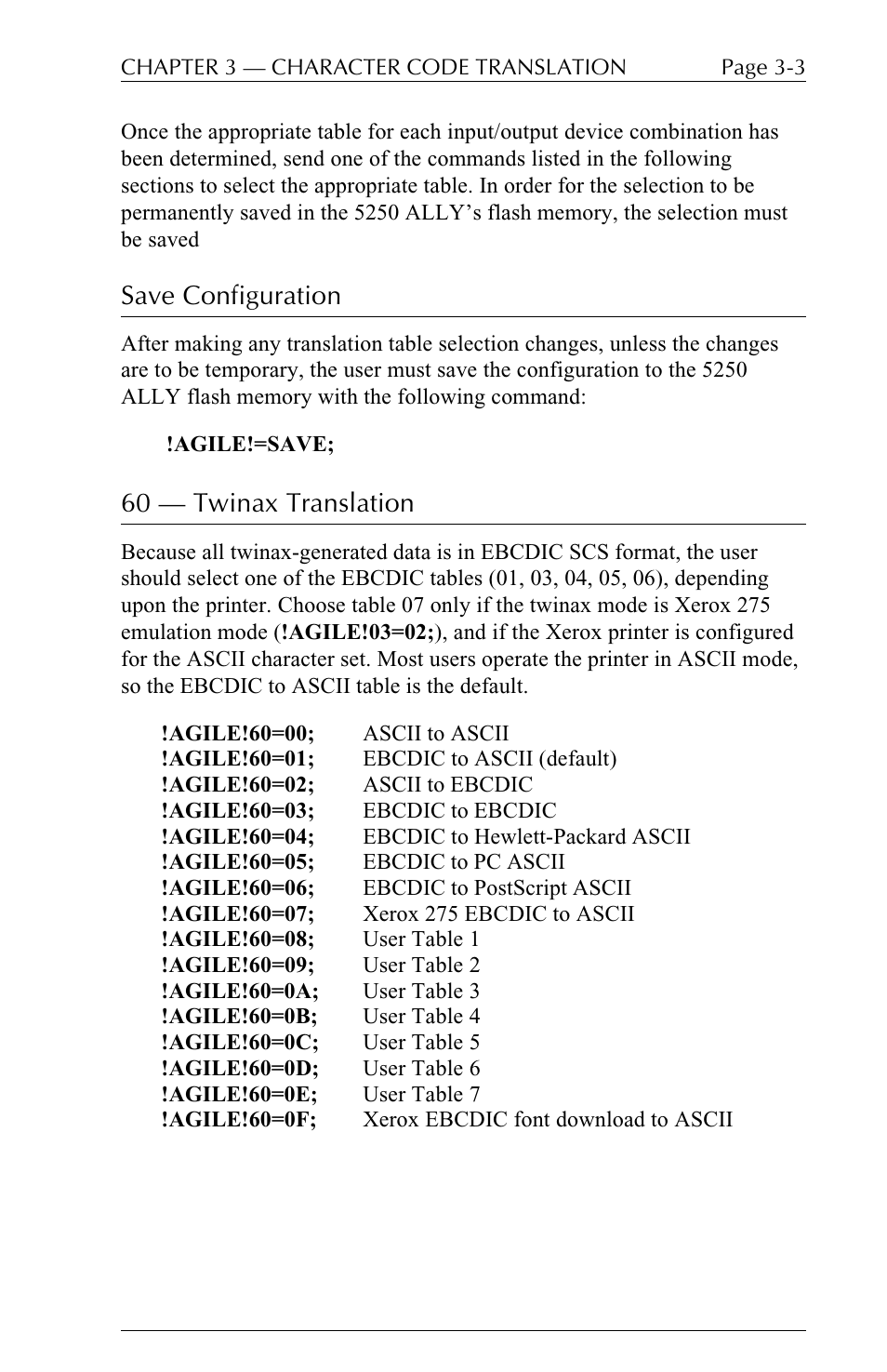 Save configuration, 60  twinax translation | I-Data 5250 ALLY User Manual | Page 71 / 240