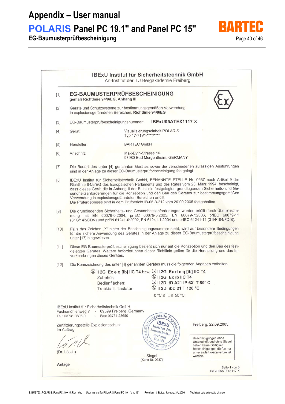 Eg-baumusterprüfbescheinigung | I-Data POLARIS Panel PC 19.1" User Manual | Page 40 / 46