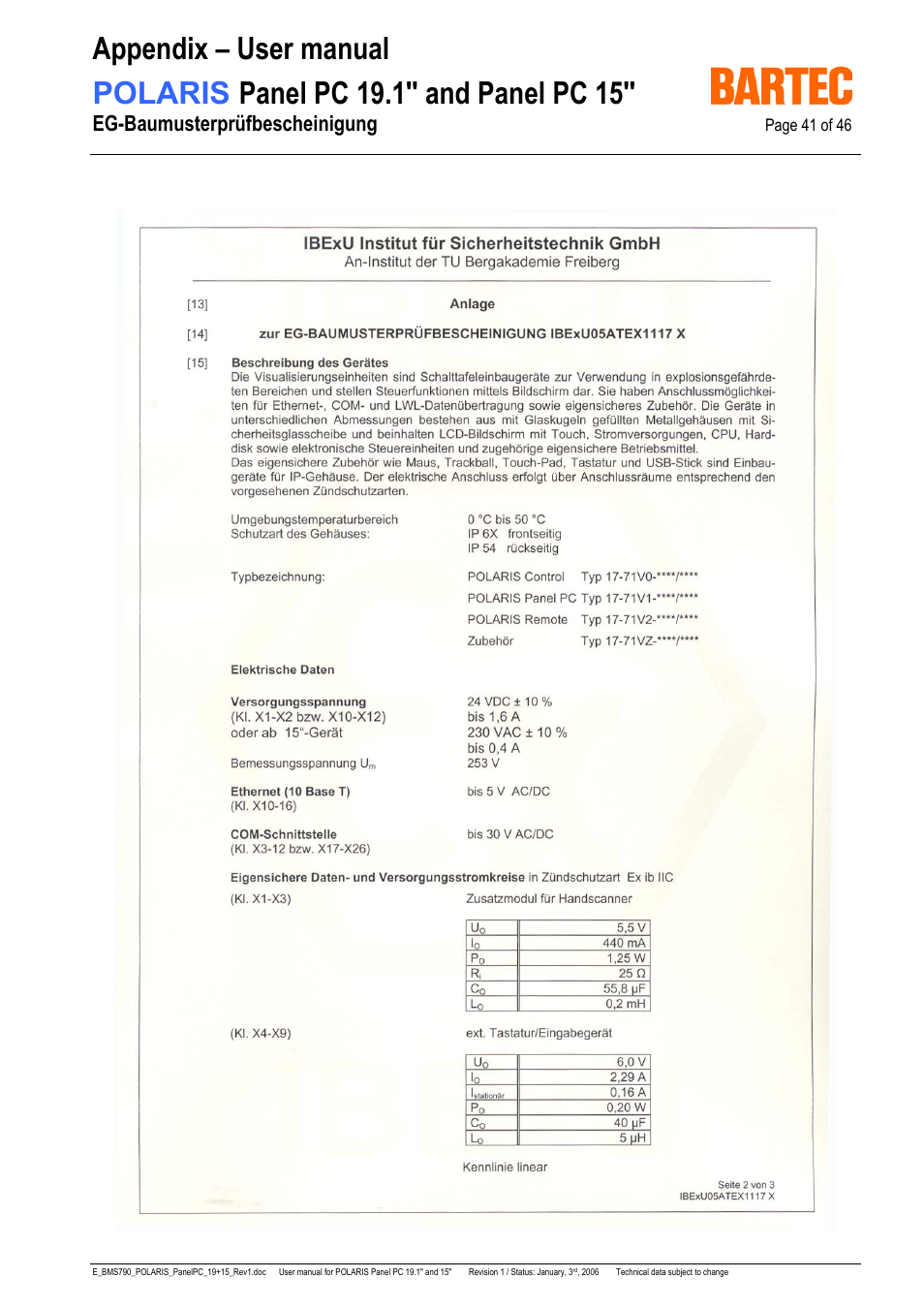 Eg-baumusterprüfbescheinigung | I-Data POLARIS Panel PC 19.1" User Manual | Page 41 / 46