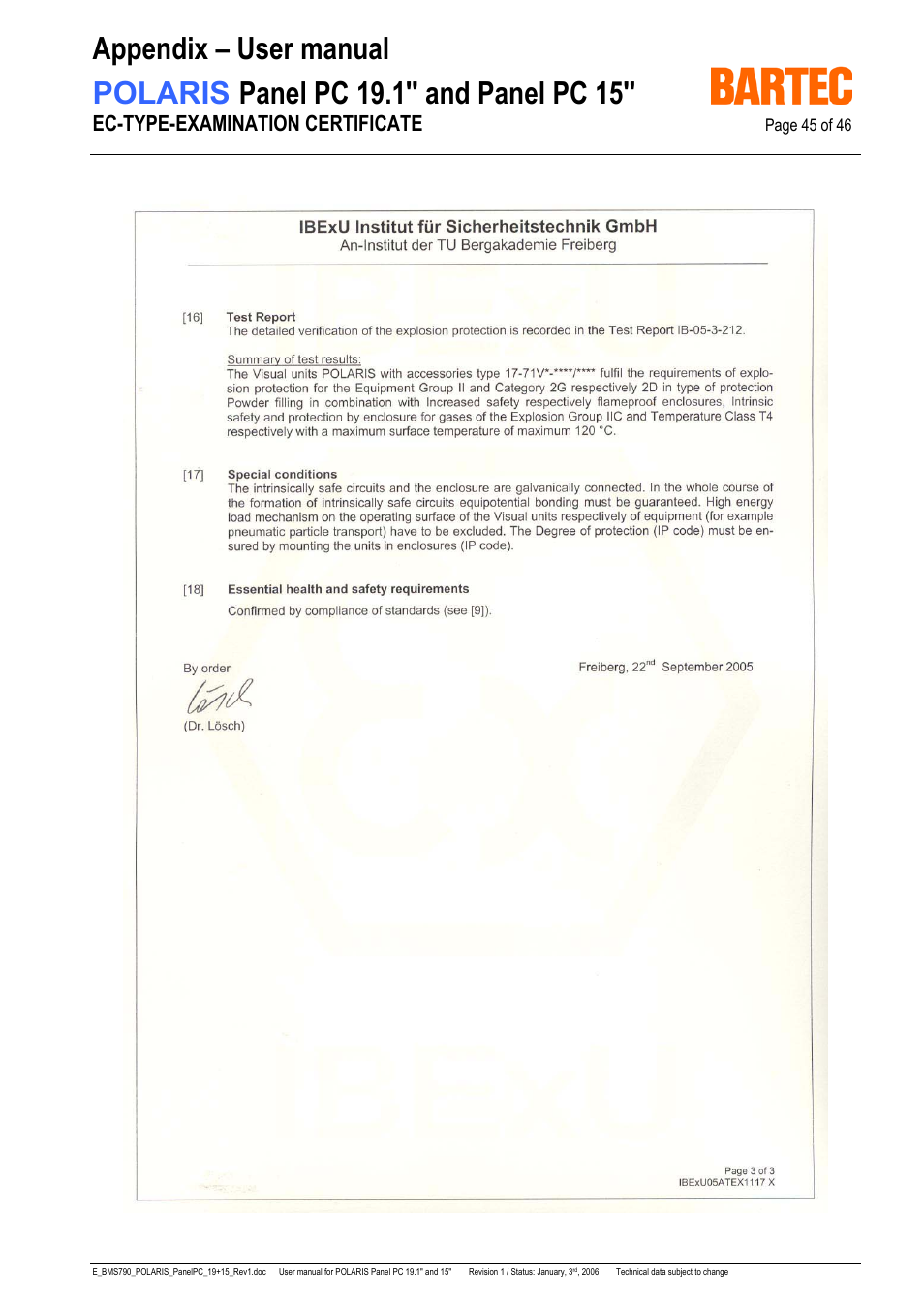 Ec-type-examination certificate | I-Data POLARIS Panel PC 19.1" User Manual | Page 45 / 46