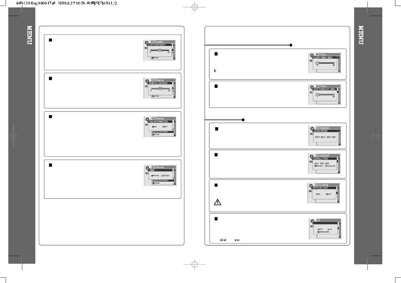 Timer (set auto power off) control | iRiver HP-120 User Manual | Page 23 / 30