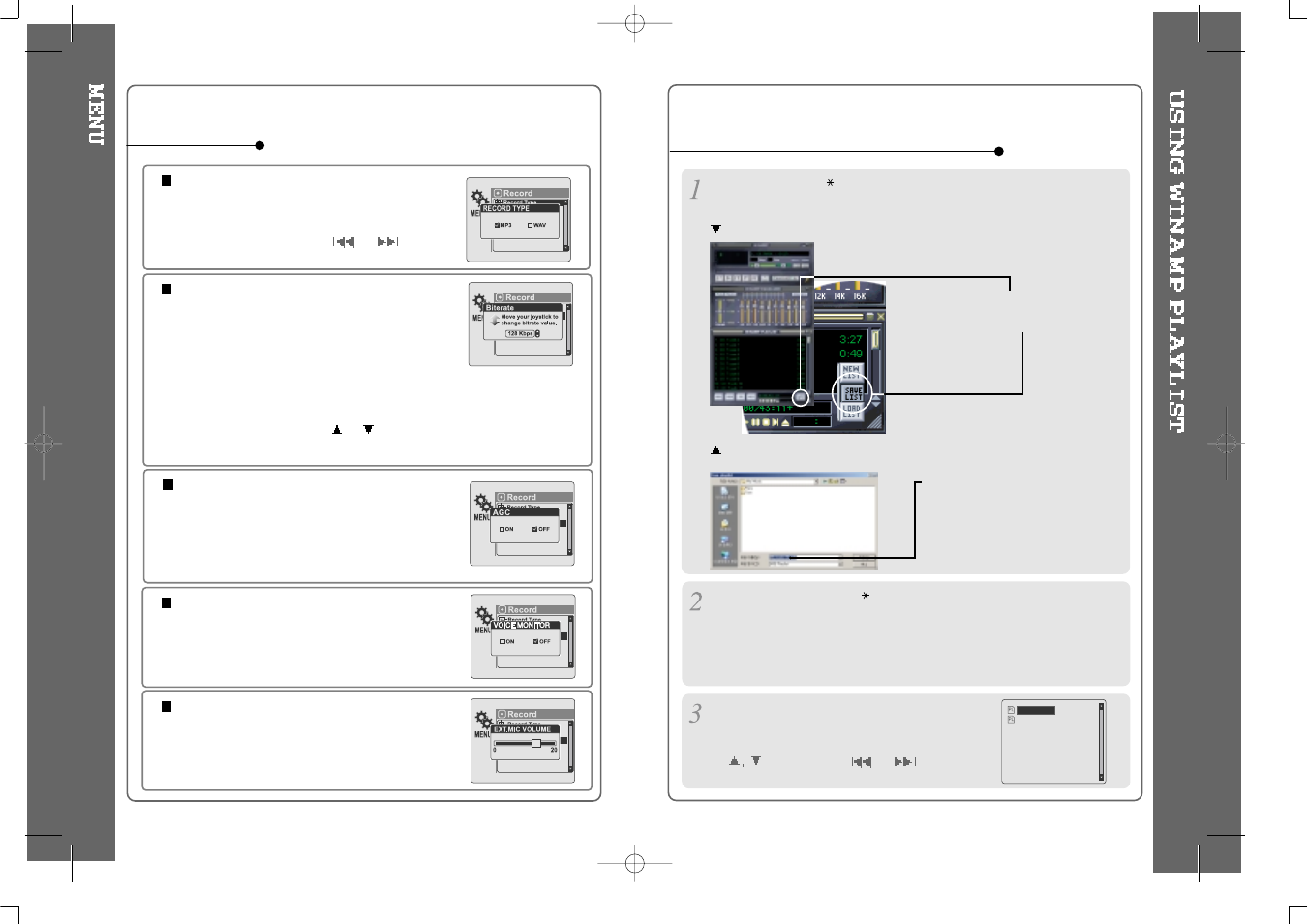 Rec mode, How to use winamp playlist | iRiver HP-120 User Manual | Page 25 / 30