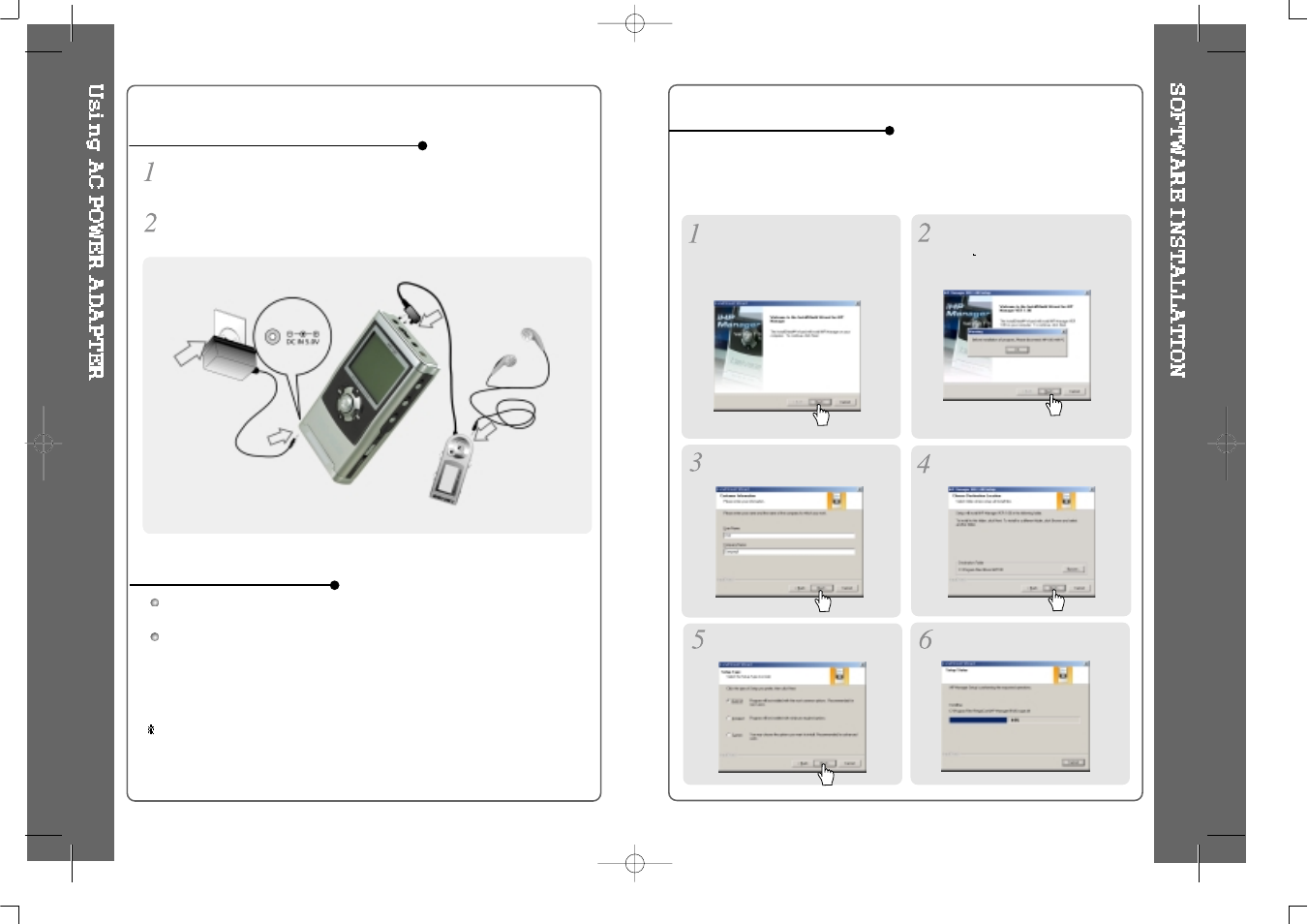 Using ac power adapter | iRiver HP-120 User Manual | Page 6 / 30