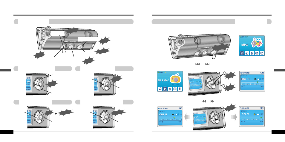 Listening to the fm radio, Listening to music | iRiver IFP-1000 User Manual | Page 17 / 44