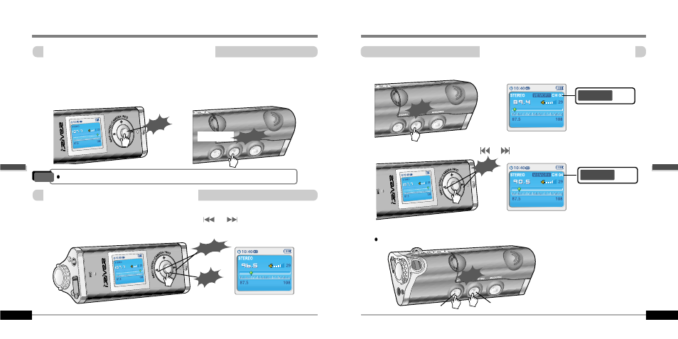 Listening to the fm radio | iRiver IFP-1000 User Manual | Page 18 / 44