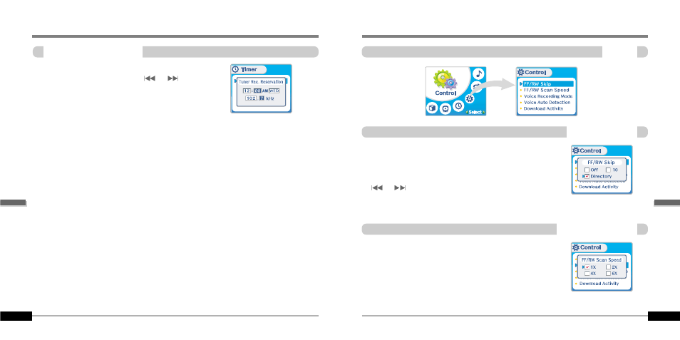 Menu-timer, Menu-control | iRiver IFP-1000 User Manual | Page 36 / 44