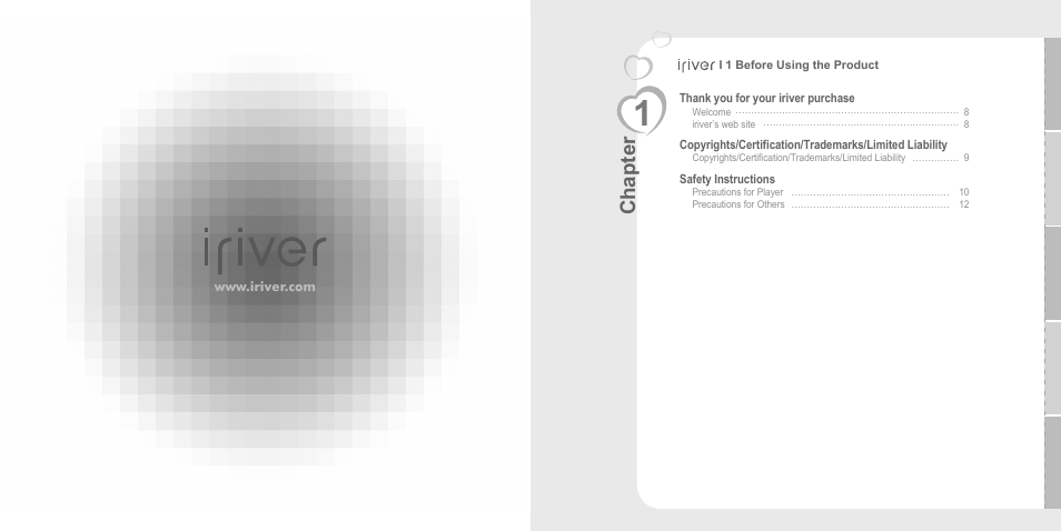 Chapter | iRiver N11 User Manual | Page 5 / 40