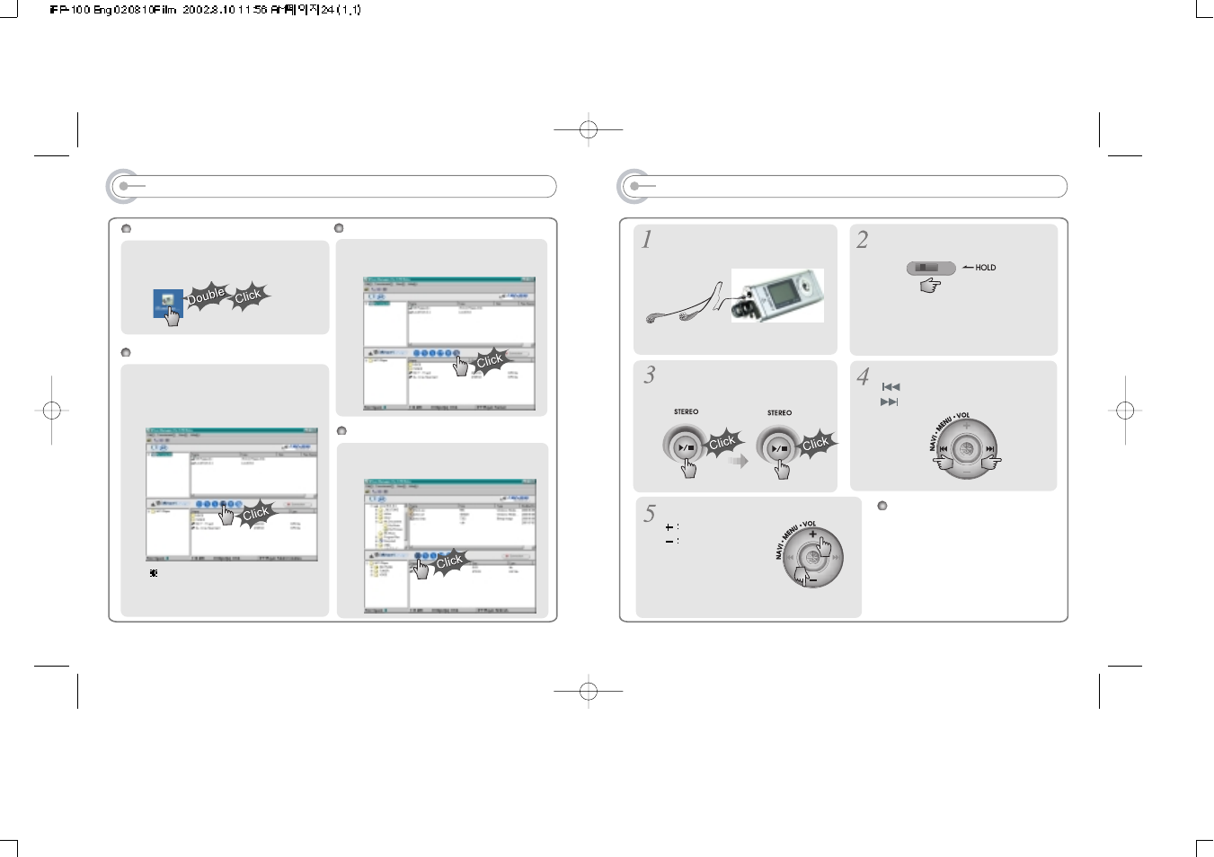 Listening to music, Initializing/ making new folders/refresh | iRiver iFP-120 User Manual | Page 13 / 28