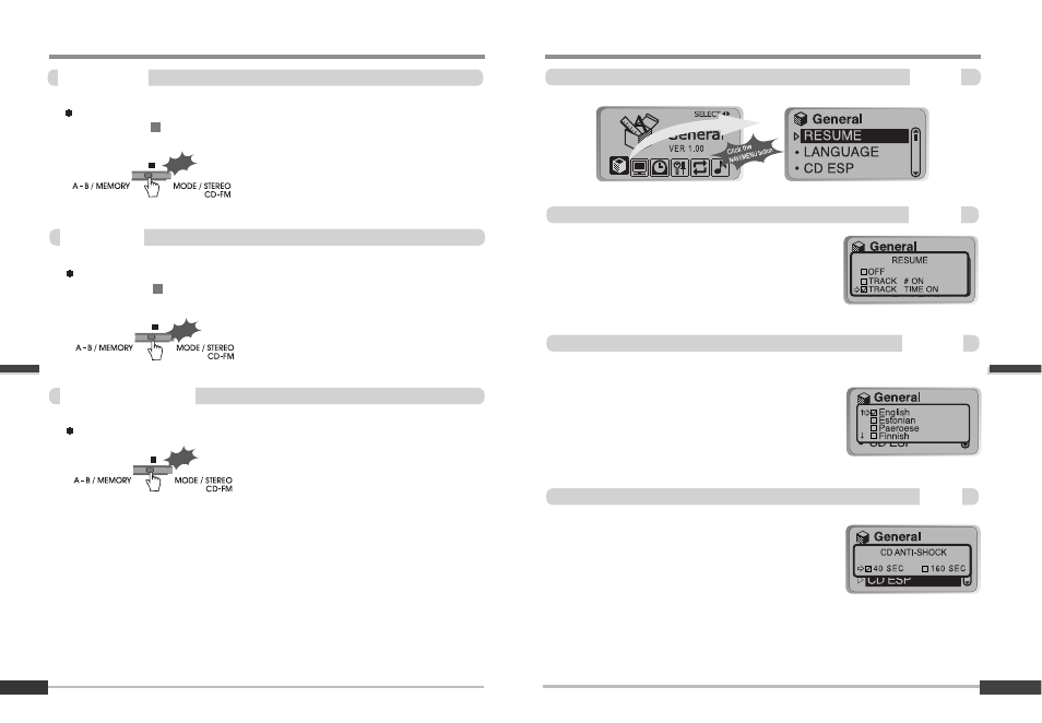 Menu operation, Menu-general | iRiver iMP-900 User Manual | Page 20 / 36