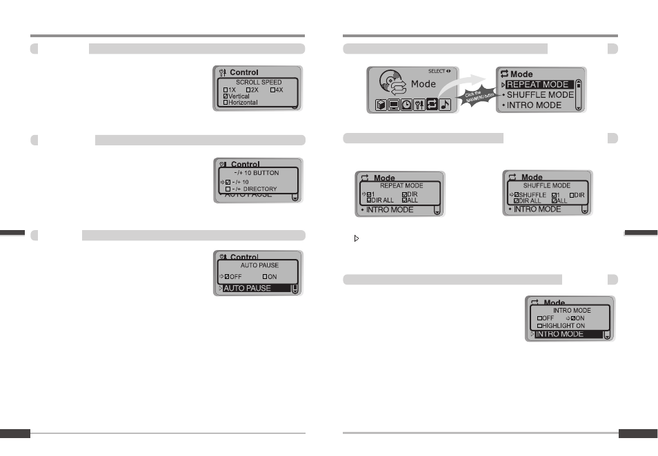 Menu-control, Menu-mode | iRiver iMP-900 User Manual | Page 24 / 36