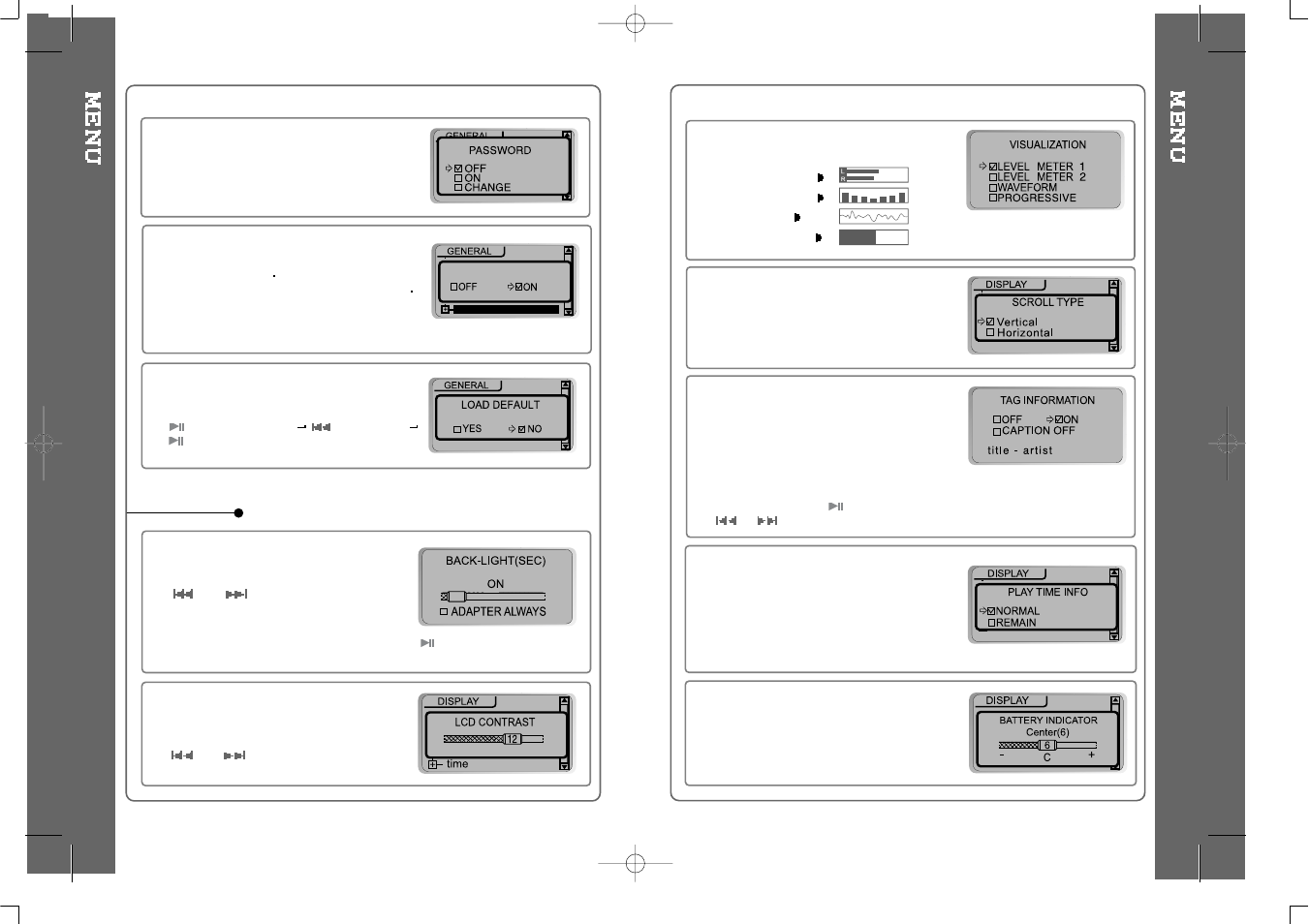 Display | iRiver iMP-700 User Manual | Page 13 / 28