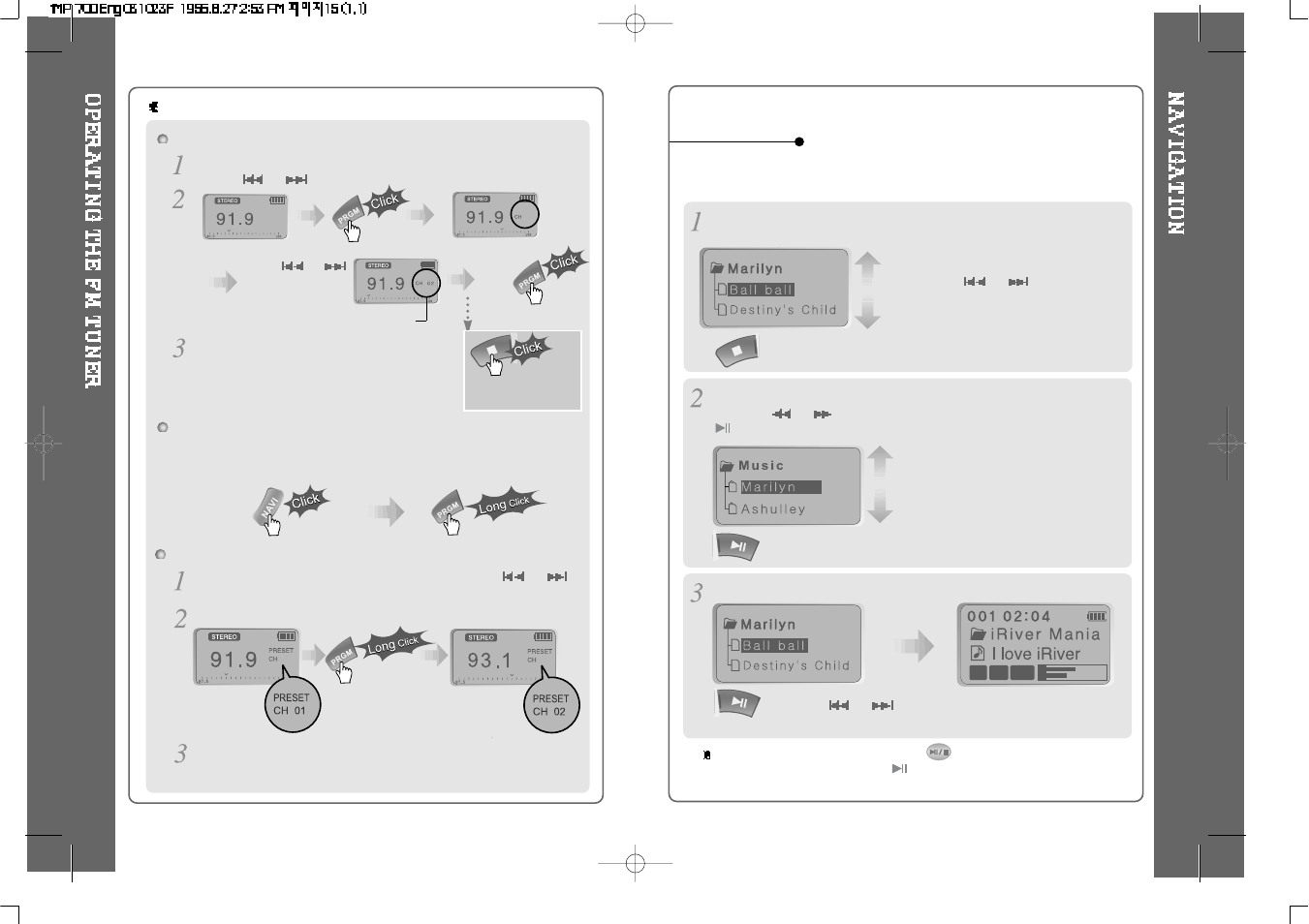 Navigation | iRiver iMP-700 User Manual | Page 8 / 28