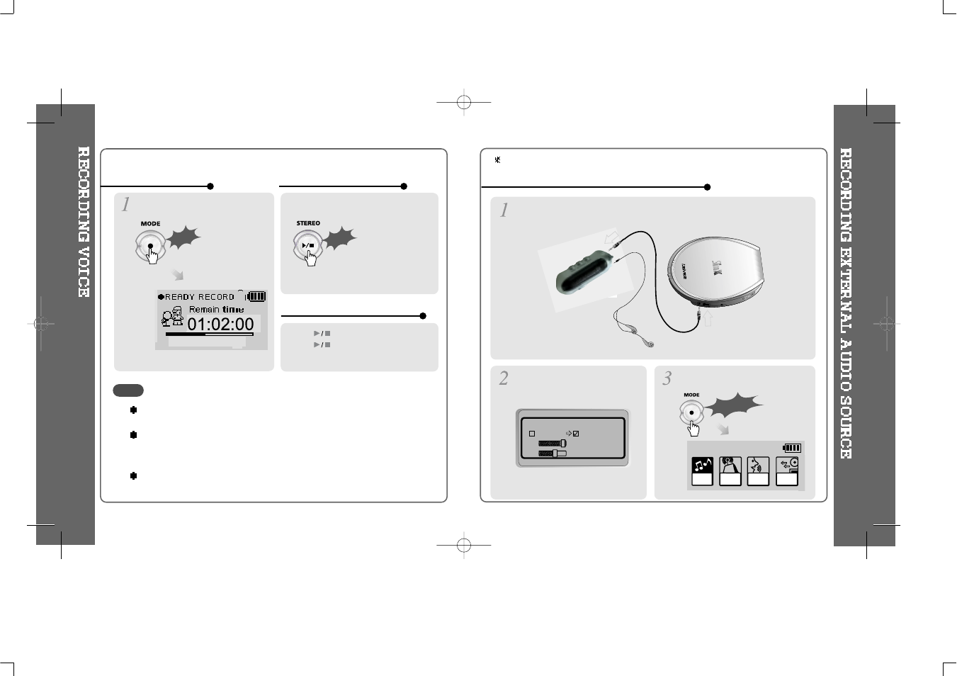 Recording from the external audio source | iRiver iFP-300 Series User Manual | Page 22 / 36