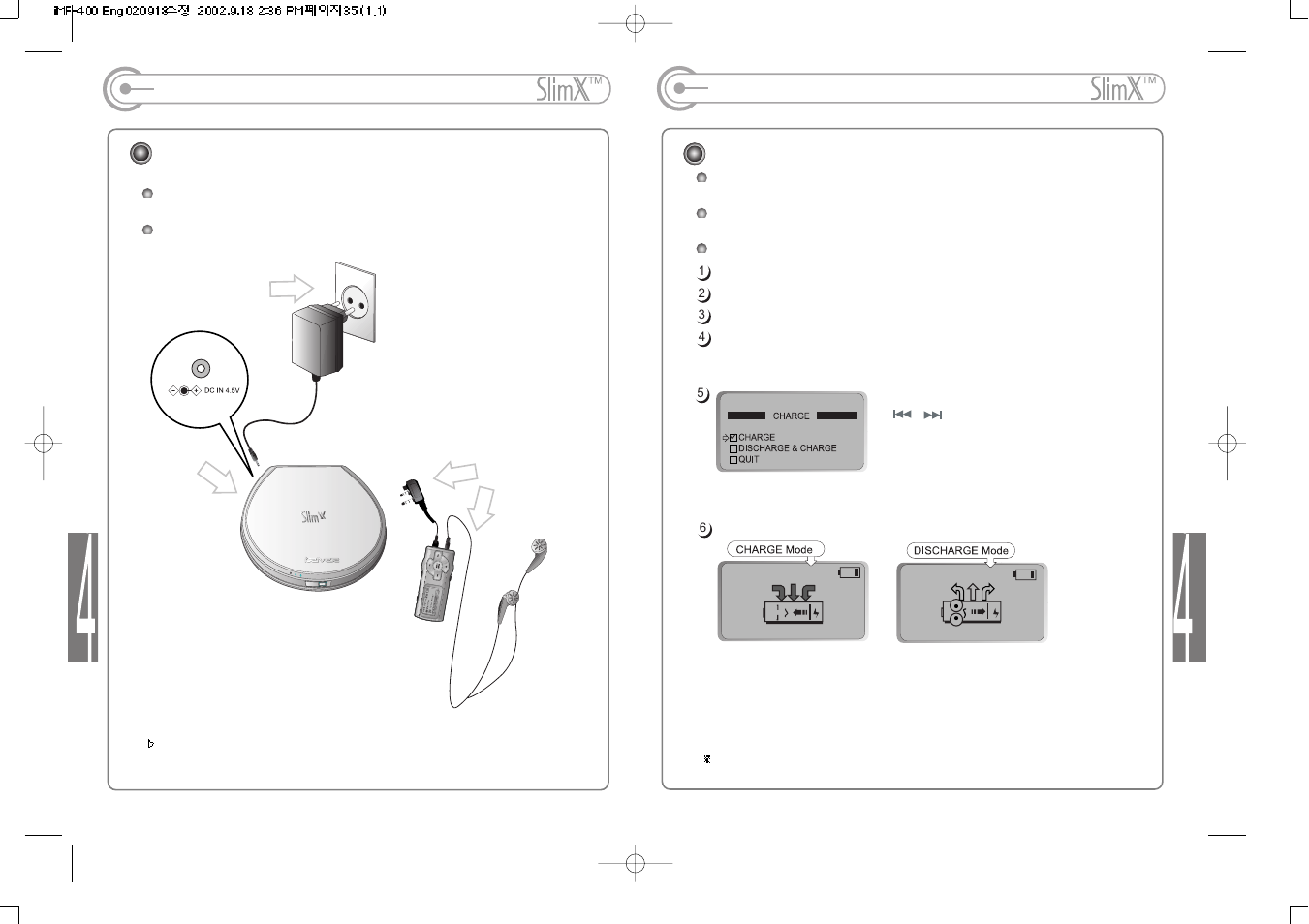 Power supply(rechargeable batteries), Power supply(adapter) | iRiver iMP-400 User Manual | Page 18 / 23